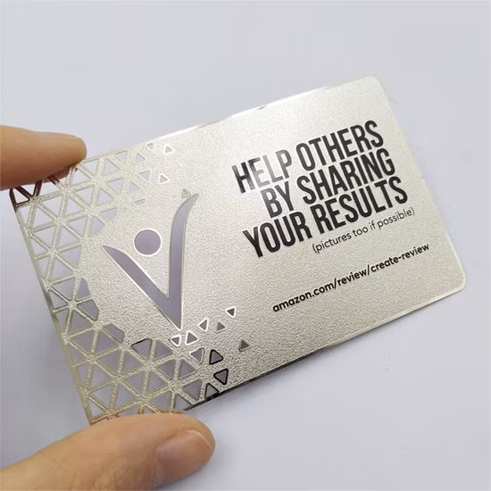 Металлические визитки из нержавеющей стали с гравировкой логотипа на заказ.